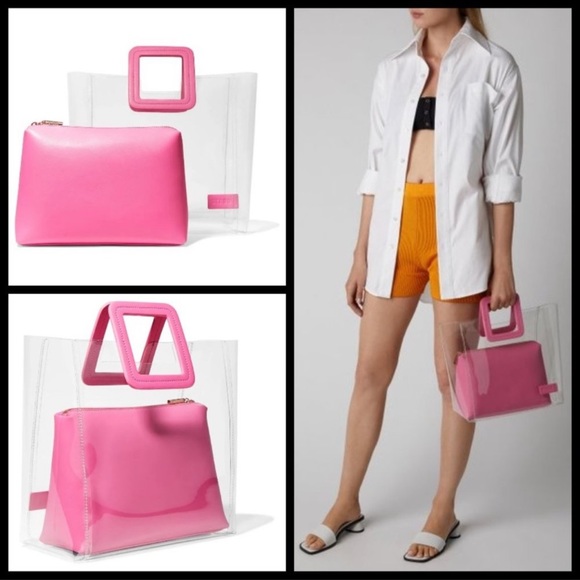 💕STAUD💕 Shirley Tote Bag ~ Clear Pink - Picture 3 of 11